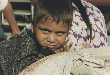 India Boy in Train Station 1992